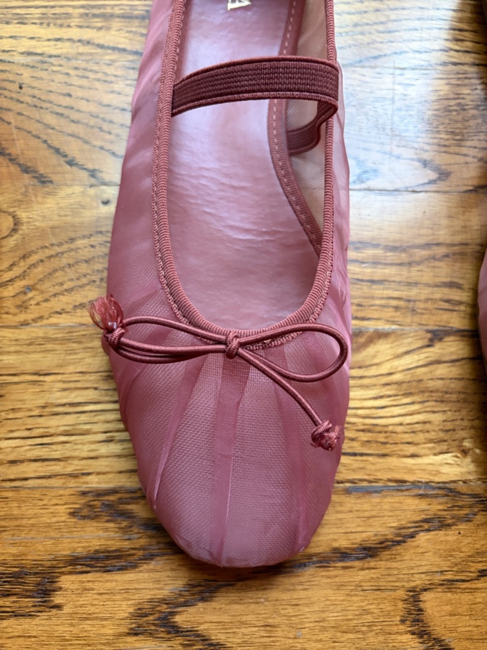 Zara Sheer Mesh Ballet Flats with Bow - Picture 4 of 7